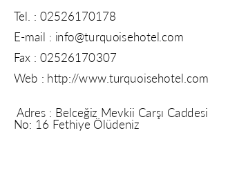 Turquoise Hotel iletiim bilgileri